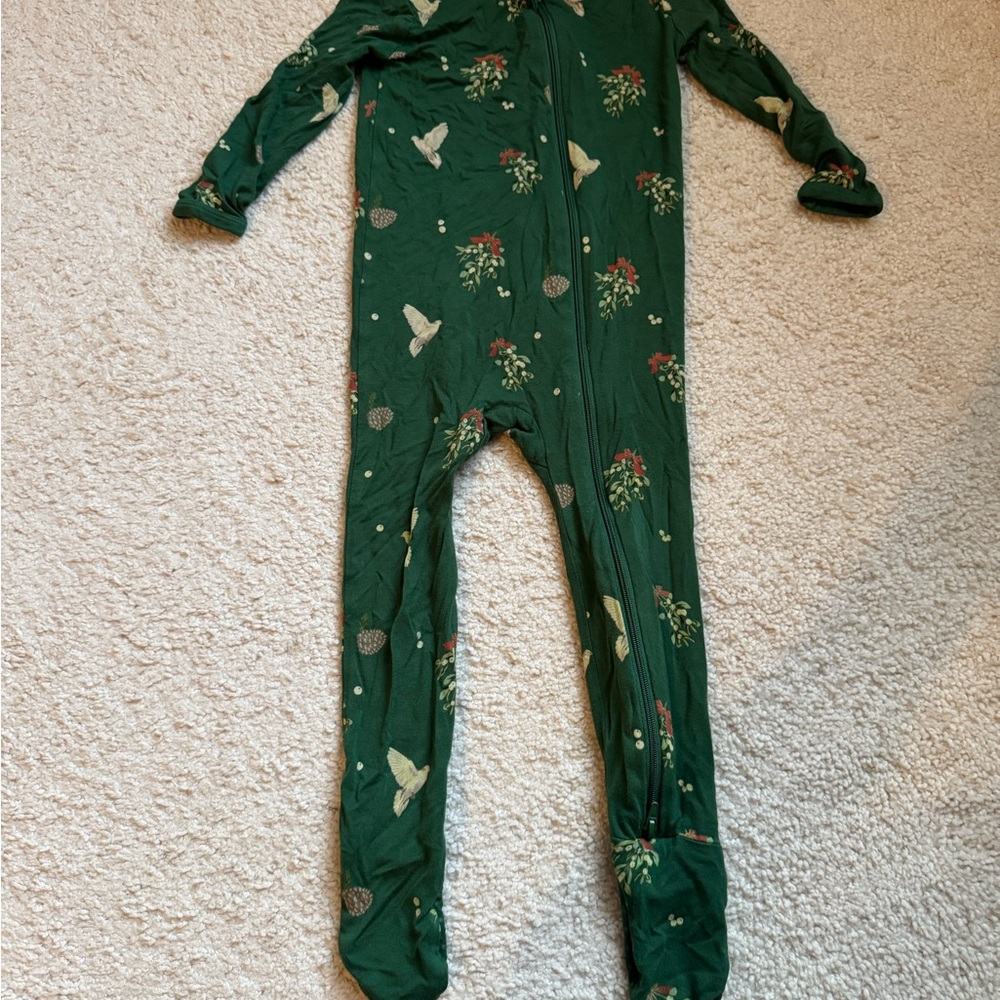Kyte BABY Green Footies One Piece with Whimsical Print